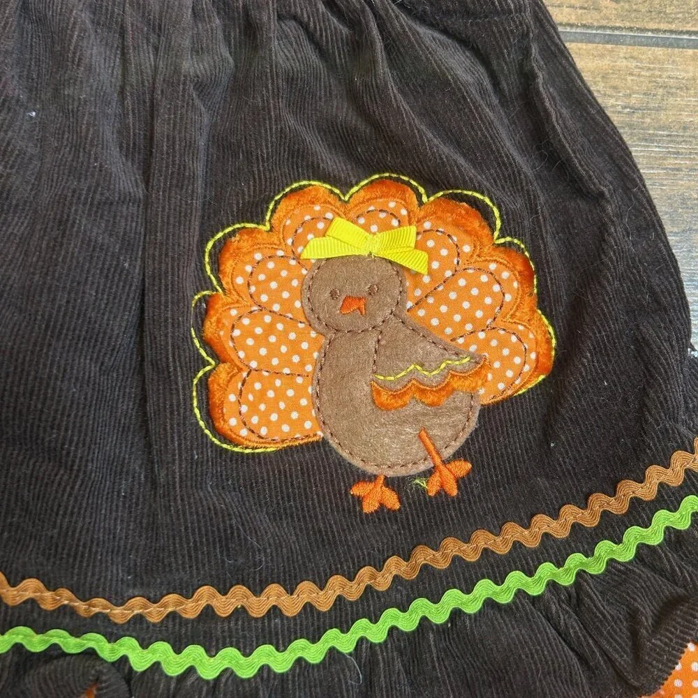 Rare Editions Baby's First Thanksgiving Corduroy  Dress Size 3-6 Months NWOT